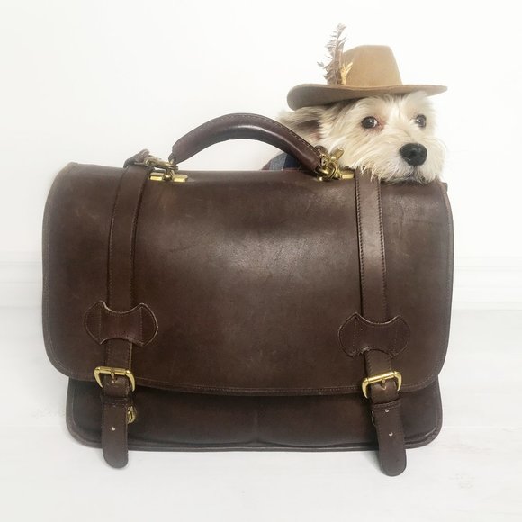 1980's Leather Laptop Bag - Picture 1 of 12